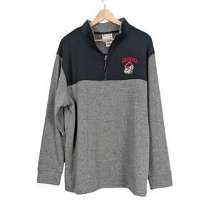 University Of Georgia Champion 1/4 Zip Shirt Long Sleeve Uga Bulldogs Gray Red L